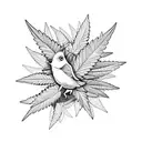 weed with hot chick tattoo design idea