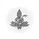 weed with hot chick tattoo design idea