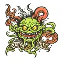 slime writing tattoo design idea