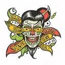 slime writing tattoo design idea