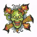 slime writing tattoo design idea