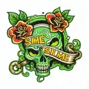 slime writing tattoo design idea