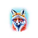 myhical animal red fox with nine tails tattoo design idea