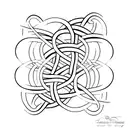 A minimalist design of two intertwined hearts, each representing one partner, with a rainbow spectrum of colors. tattoo design idea