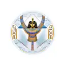 Ancient Egyptian hieroglyphics mixed with modern symbols representing teaching tattoo design idea