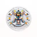 Ancient Egyptian hieroglyphics mixed with modern symbols representing teaching tattoo design idea