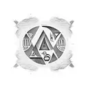 Ancient Egyptian hieroglyphics mixed with modern symbols representing teaching tattoo design idea