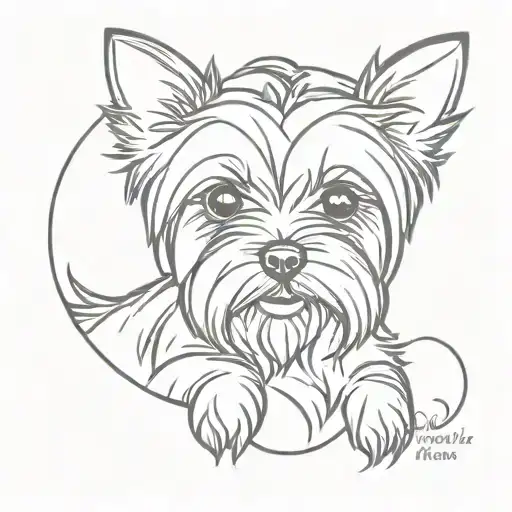 yorkie dog tattoo design idea