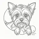 yorkie dog tattoo design idea
