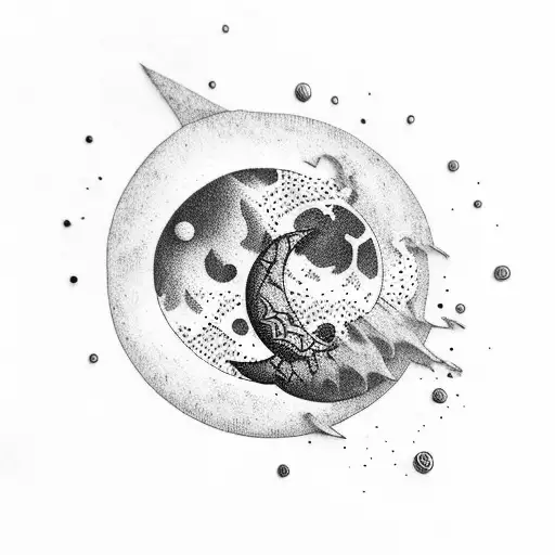 Moon tattoo design idea