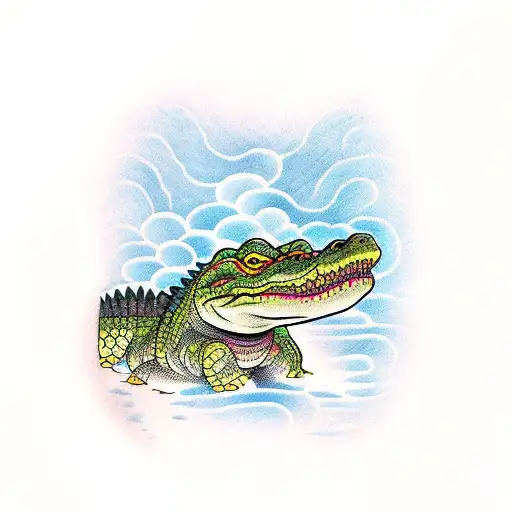 Crocodile  tattoo design idea