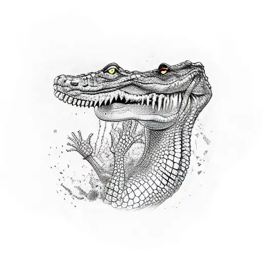 full Crocodile for flat side of forearm tattoo design idea