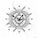 butterflies  out from inside a clock which shows the time exactly 1:24 tattoo design idea