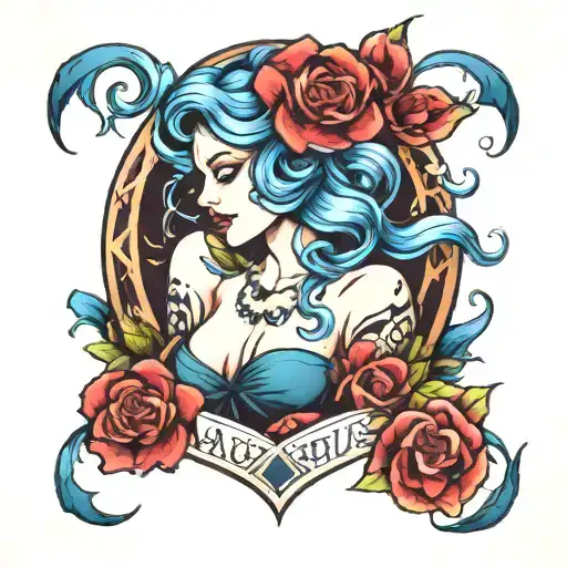 aquarius tattoo design idea