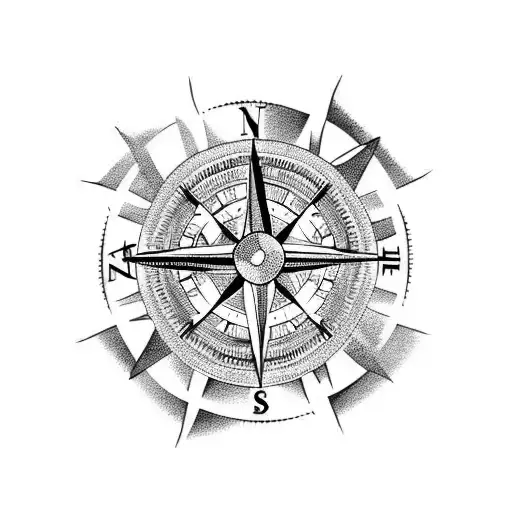 compass travel tattoo design idea