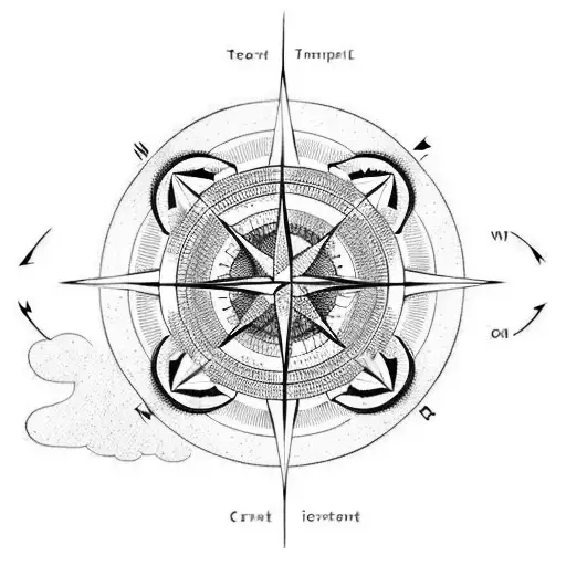 compass travel tattoo design idea