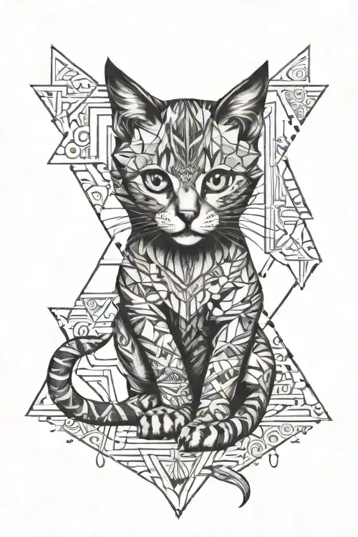 geometric cat leg band tattoo tattoo design idea