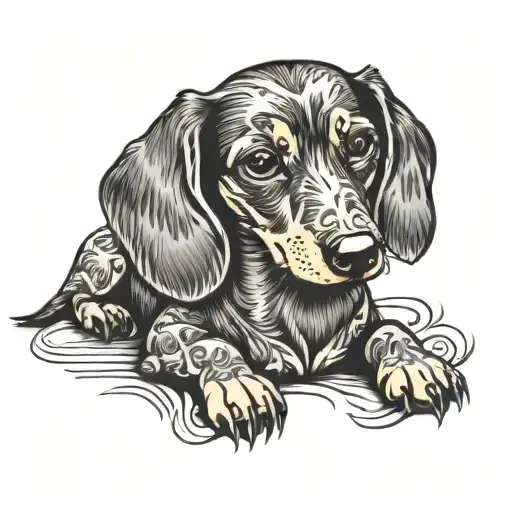 dachshund dog tattoo design idea