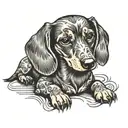 dachshund dog tattoo design idea