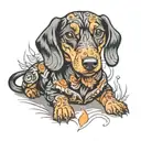 dachshund dog tattoo design idea