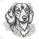 dachshund dog tattoo design idea