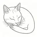 linguists cat sleeping tattoo design idea