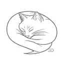 linguists cat sleeping tattoo design idea