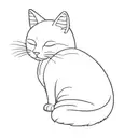 linguists cat sleeping tattoo design idea