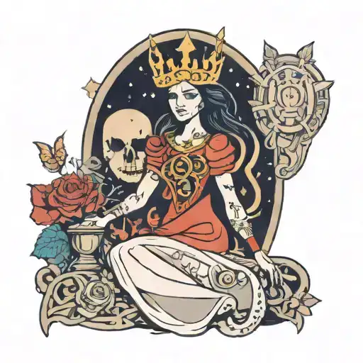 tarot card, empress, spooky, witchy tattoo design idea