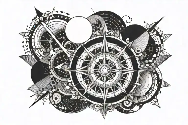 Lina Maé with compass and infinity tattoo design idea