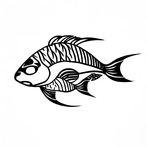 school of many little fish tattoo design idea