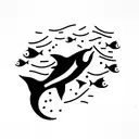 school of many little fish tattoo design idea
