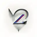 Z letter with heart tattoo design idea