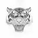 Tiger sword and snake  tattoo design idea