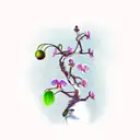 bonzai tree with orchidea  tattoo design idea