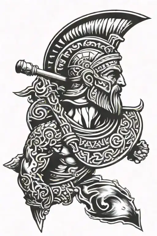 greek hero Ajax coin inspired tattoo design idea