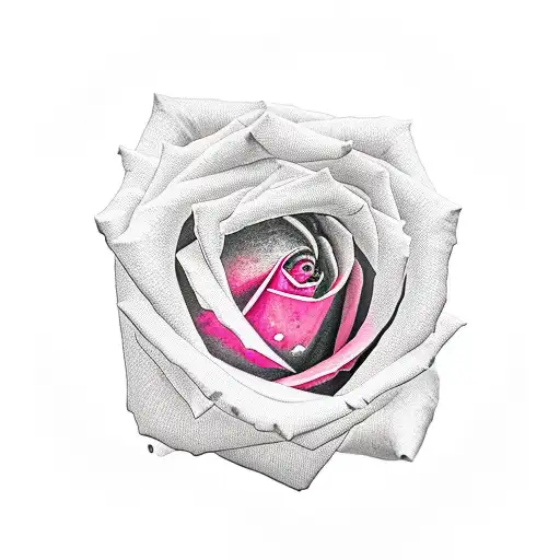 realism rose pink red colour around nipple tattoo design idea