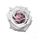 realism rose pink red colour around nipple tattoo design idea