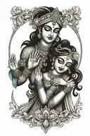 radha krishna in hand tattoo design idea