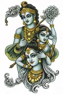 radha krishna in hand tattoo design idea