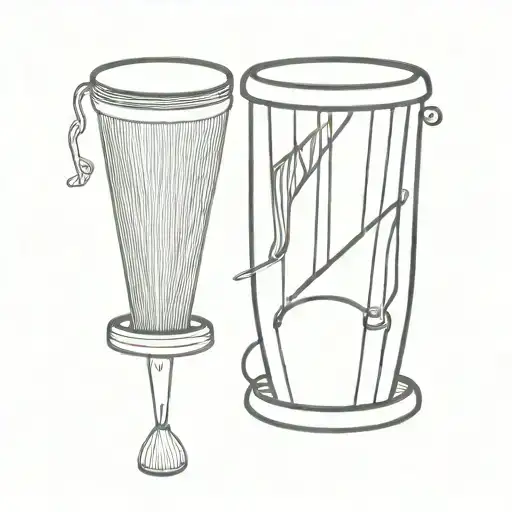  a nigerian drum and an irish harp tattoo design idea