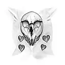 raven skull embedded in heart shaped cracked jewell heart tattoo design idea