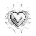 heart wrapped in b arbed wire tattoo design idea