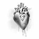 heart wrapped in b arbed wire tattoo design idea