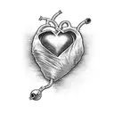 heart wrapped in b arbed wire tattoo design idea