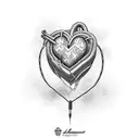 heart wrapped in b arbed wire tattoo design idea