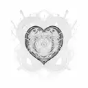 A dotwork tattoo of a chaotic heart-shaped in s labyrinth, representing the client's complex and passionate personality. tattoo design idea