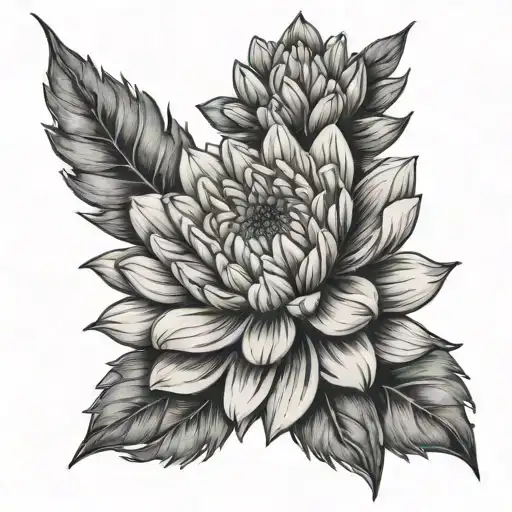 Jungfrau als aster flower blooming tattoo design idea