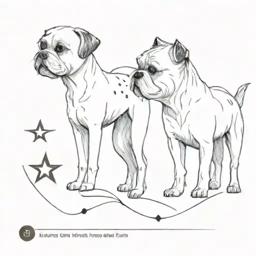 super nova star and shi tzu looking tattoo design idea