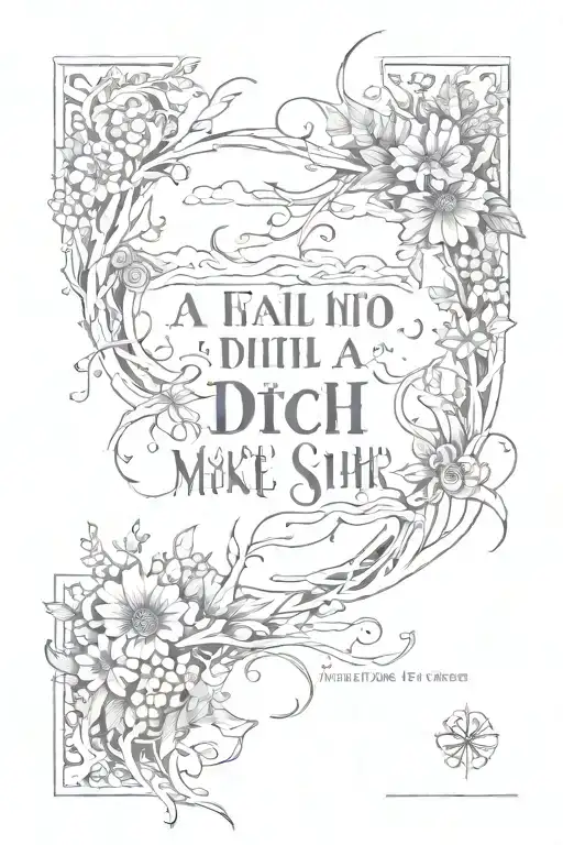 quote "A fall into a ditch makes you wiser" tattoo design idea